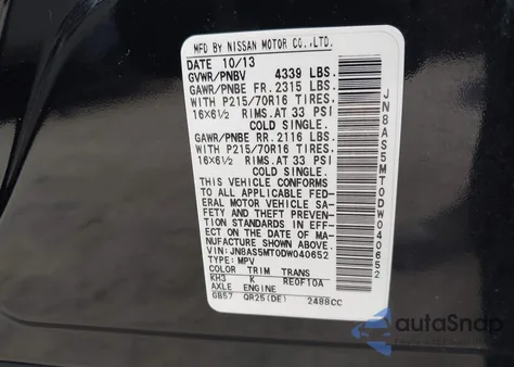 2013 Nissan Rogue S z USA, uszkodzony, nr VIN JN8AS5MT0DW040652